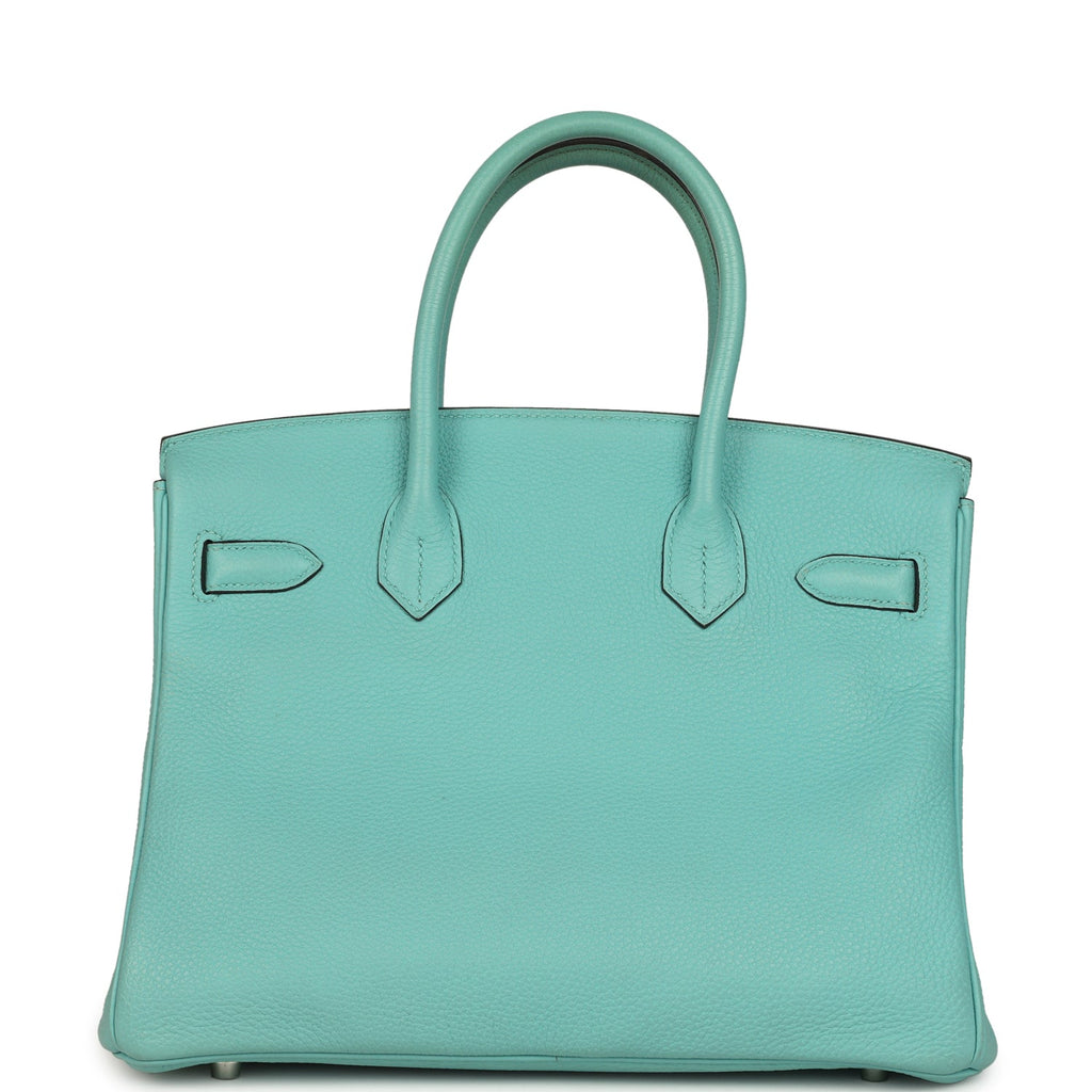 Birkin 30 Bleu Atoll Togo Palladium Hardware Bag