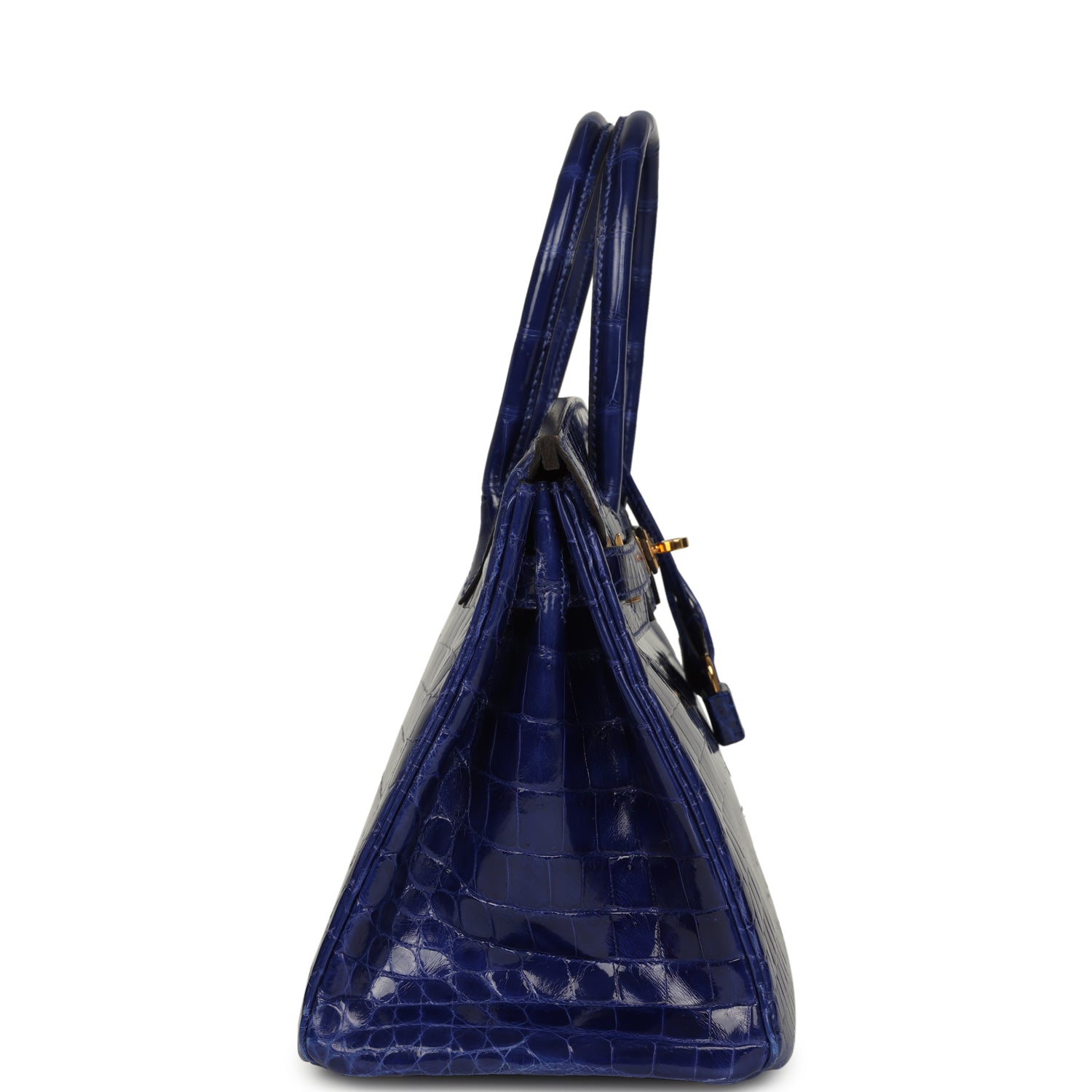 Birkin 30 Bleu Electric Shiny Niloticus Crocodile Gold Hardware Bag