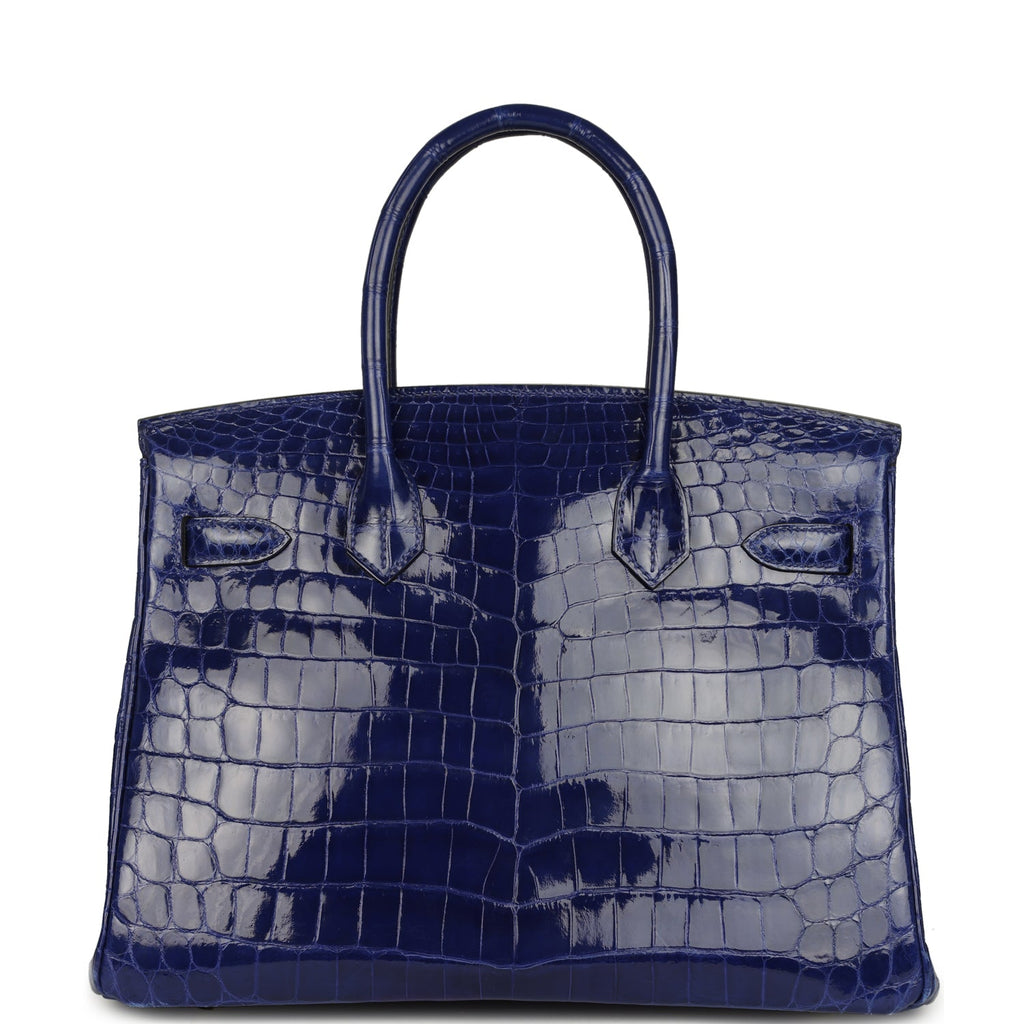Birkin 30 Bleu Electric Shiny Niloticus Crocodile Gold Hardware Bag