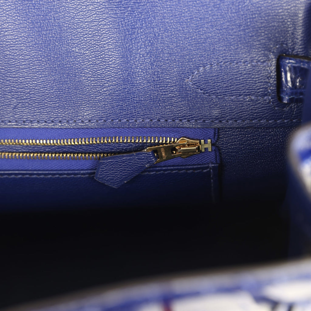 Birkin 30 Bleu Electric Shiny Niloticus Crocodile Gold Hardware Bag