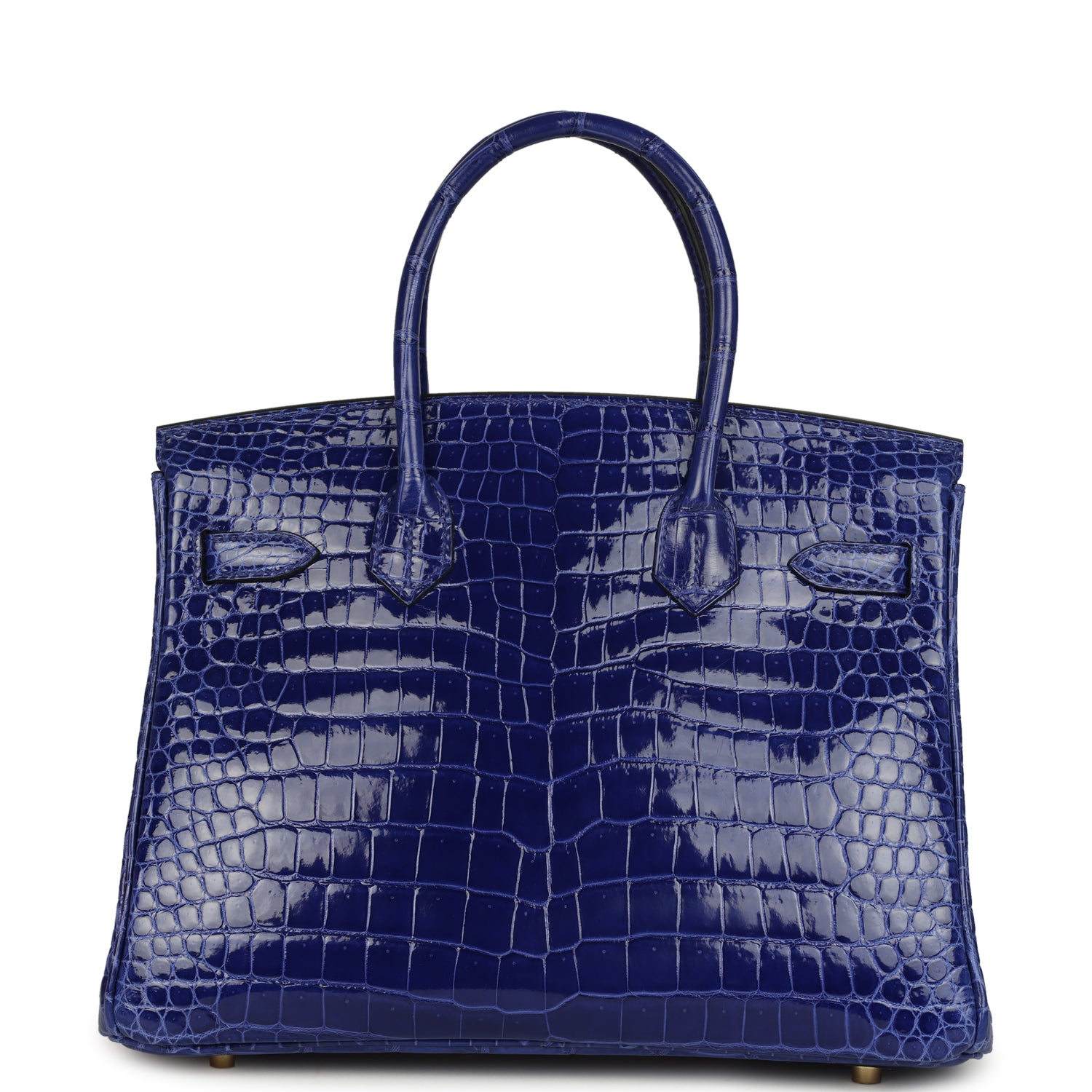 Birkin 30 Bleu Electric Shiny Porosus Crocodile Gold Hardware Bag