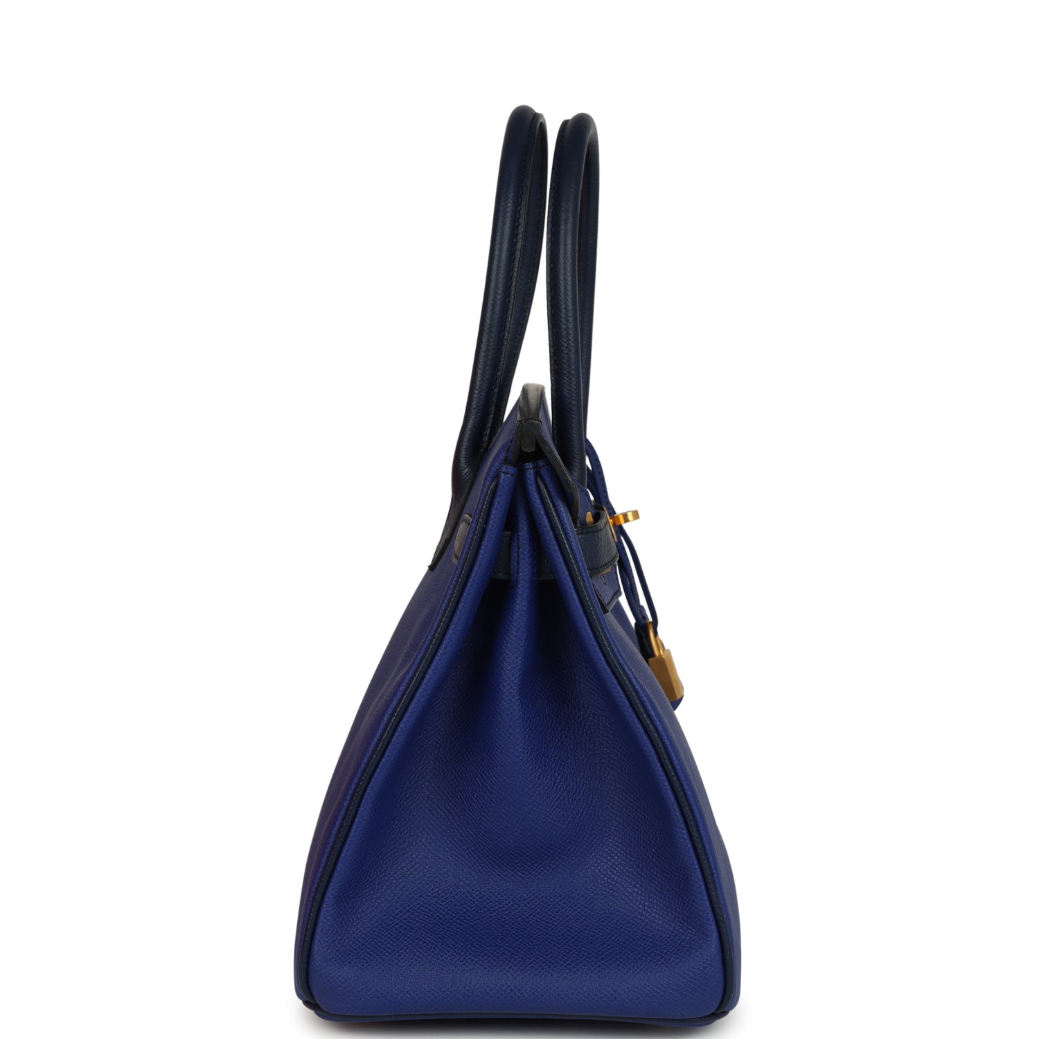 Birkin 30 Bleu Electric and Bleu Saphir Epsom Brushed Gold Hardware Bag