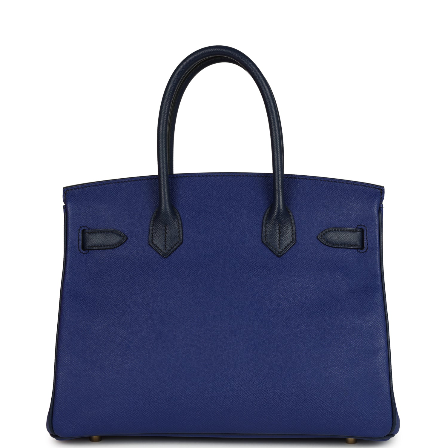 Birkin 30 Bleu Electric and Bleu Saphir Epsom Brushed Gold Hardware Bag