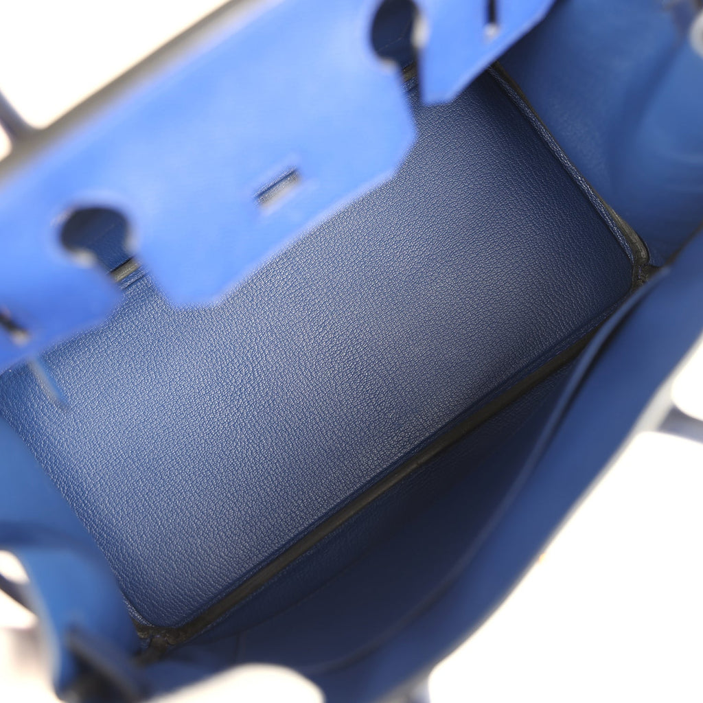 Birkin 30 Bleu Electric and Bleu Saphir Epsom Brushed Gold Hardware Bag