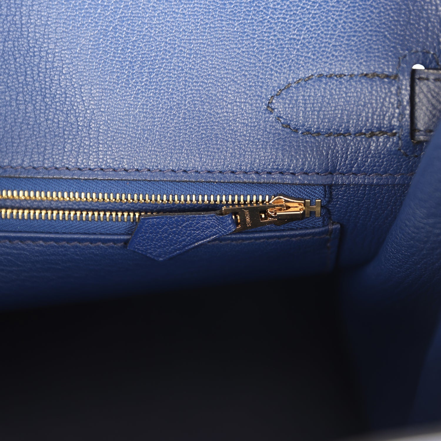 Birkin 30 Bleu Electric and Bleu Saphir Epsom Brushed Gold Hardware Bag