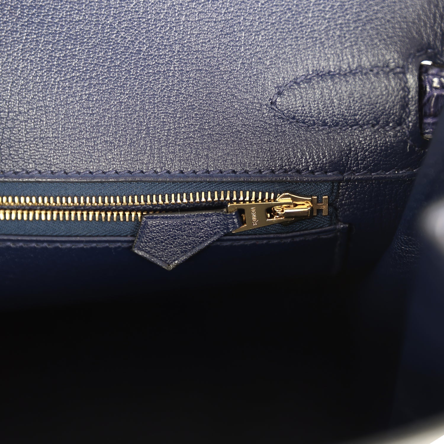 Birkin 30 Bleu Encre Shiny Porosus Crocodile Gold Hardware Bag