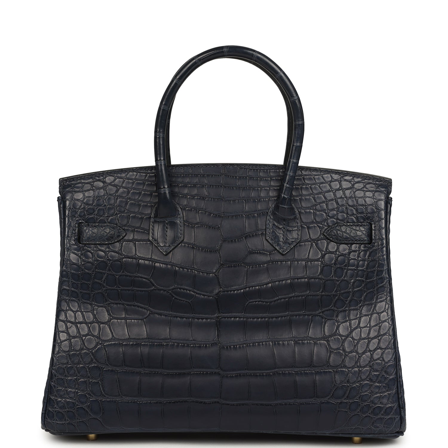 Birkin 30 Bleu Indigo Matte Alligator Gold Hardware Bag