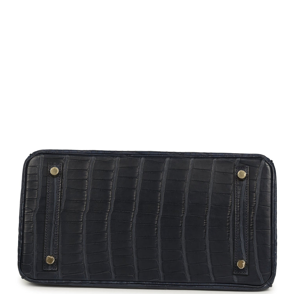 Birkin 30 Bleu Indigo Matte Alligator Gold Hardware Bag