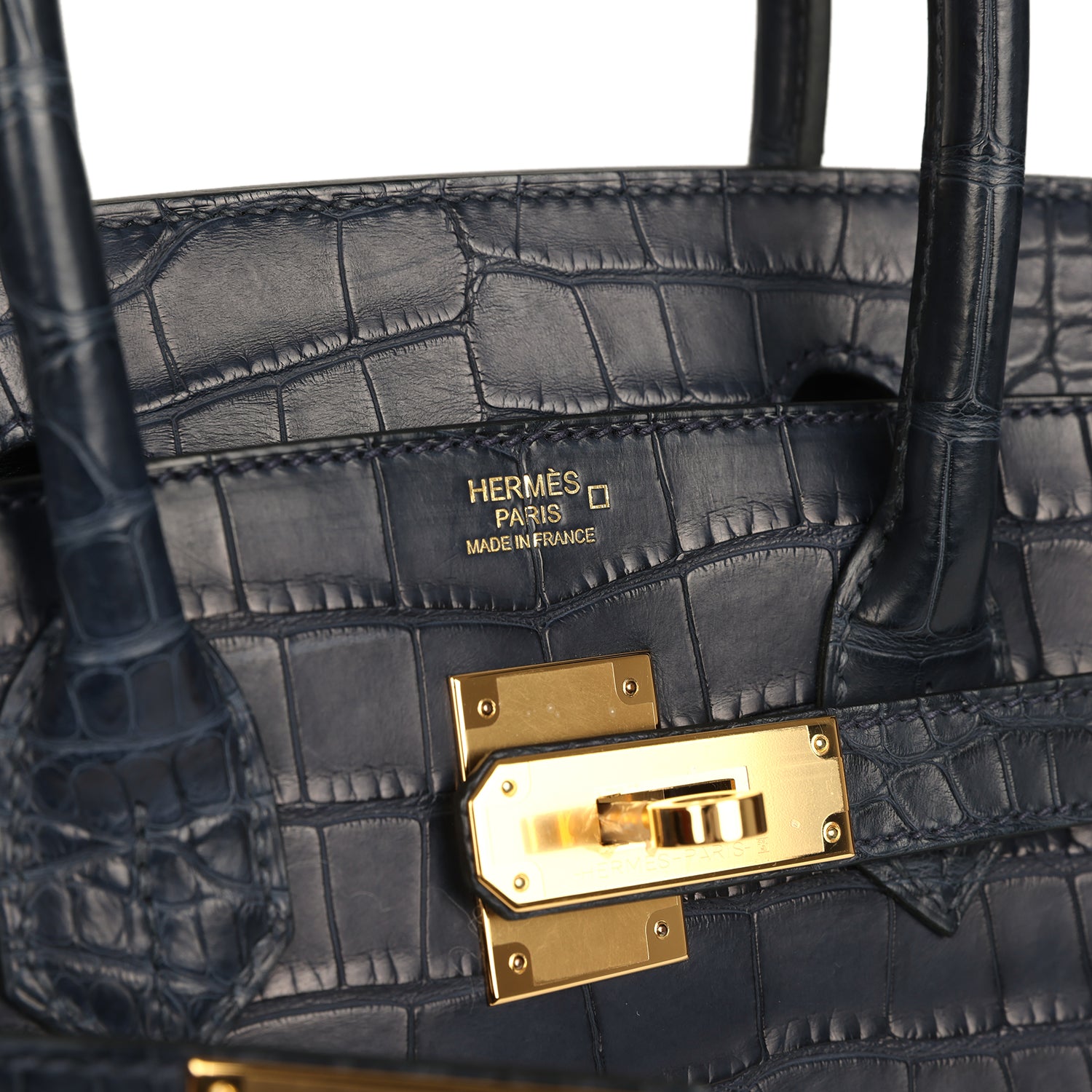 Birkin 30 Bleu Indigo Matte Alligator Gold Hardware Bag