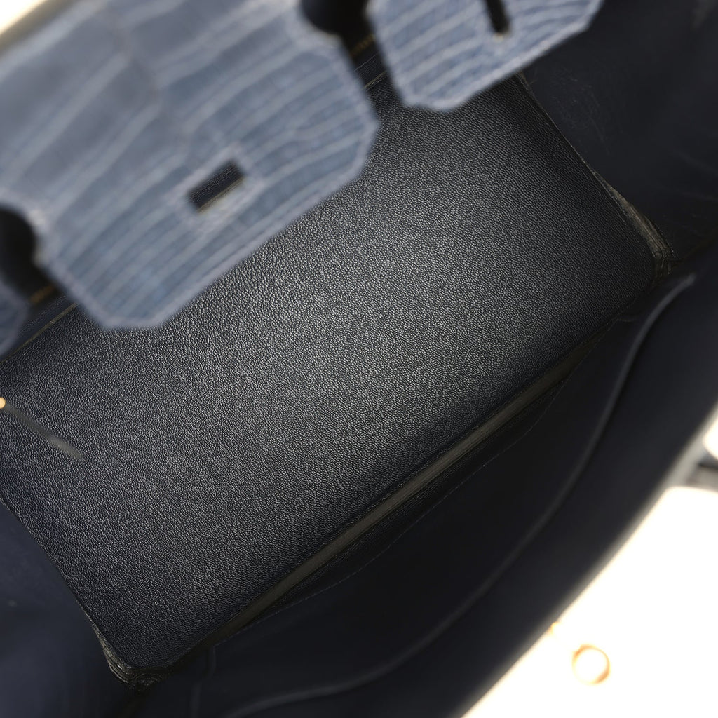 Birkin 30 Bleu Indigo Matte Alligator Gold Hardware Bag