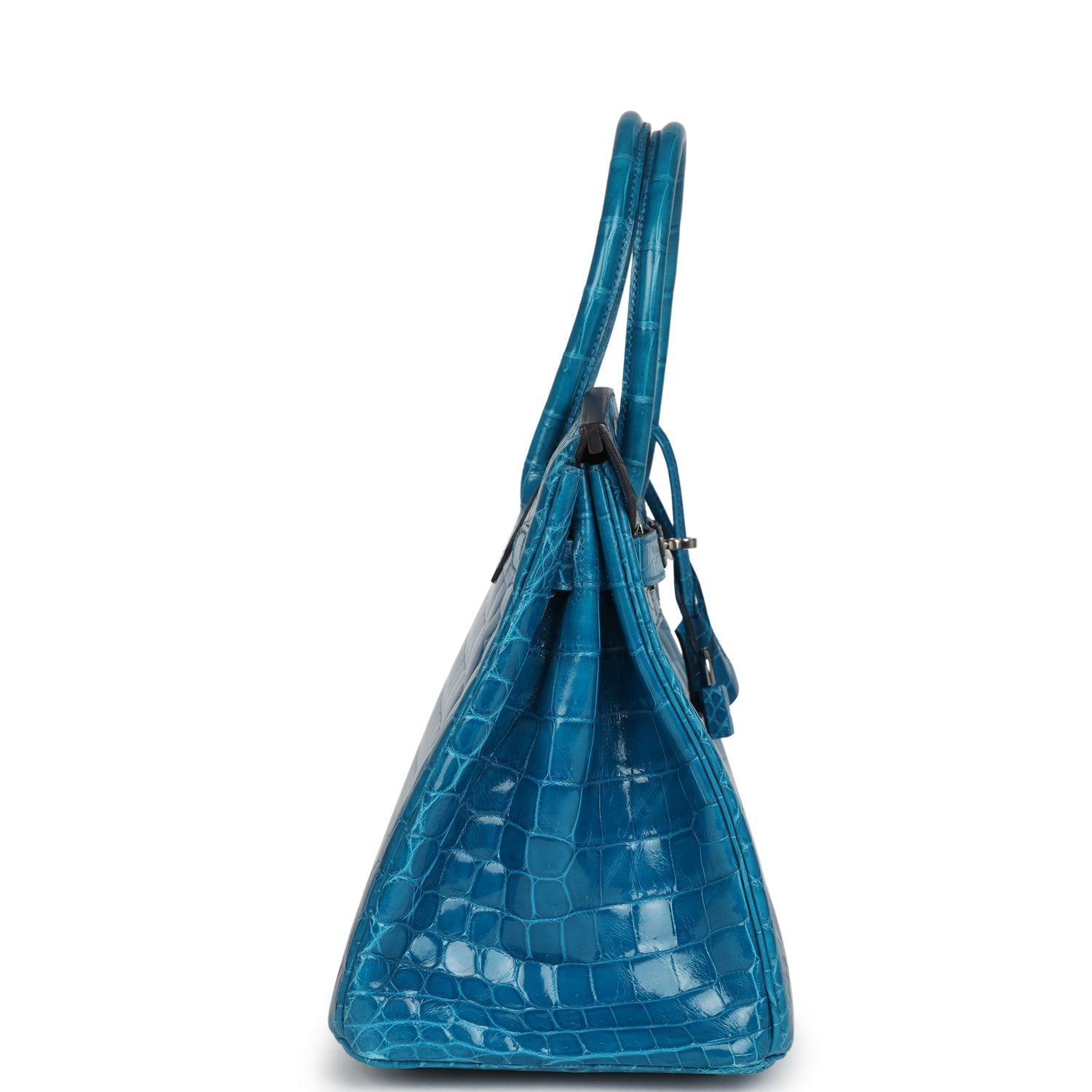 Birkin 30 Bleu Izmir Shiny Niloticus Crocodile Palladium Hardware Bag