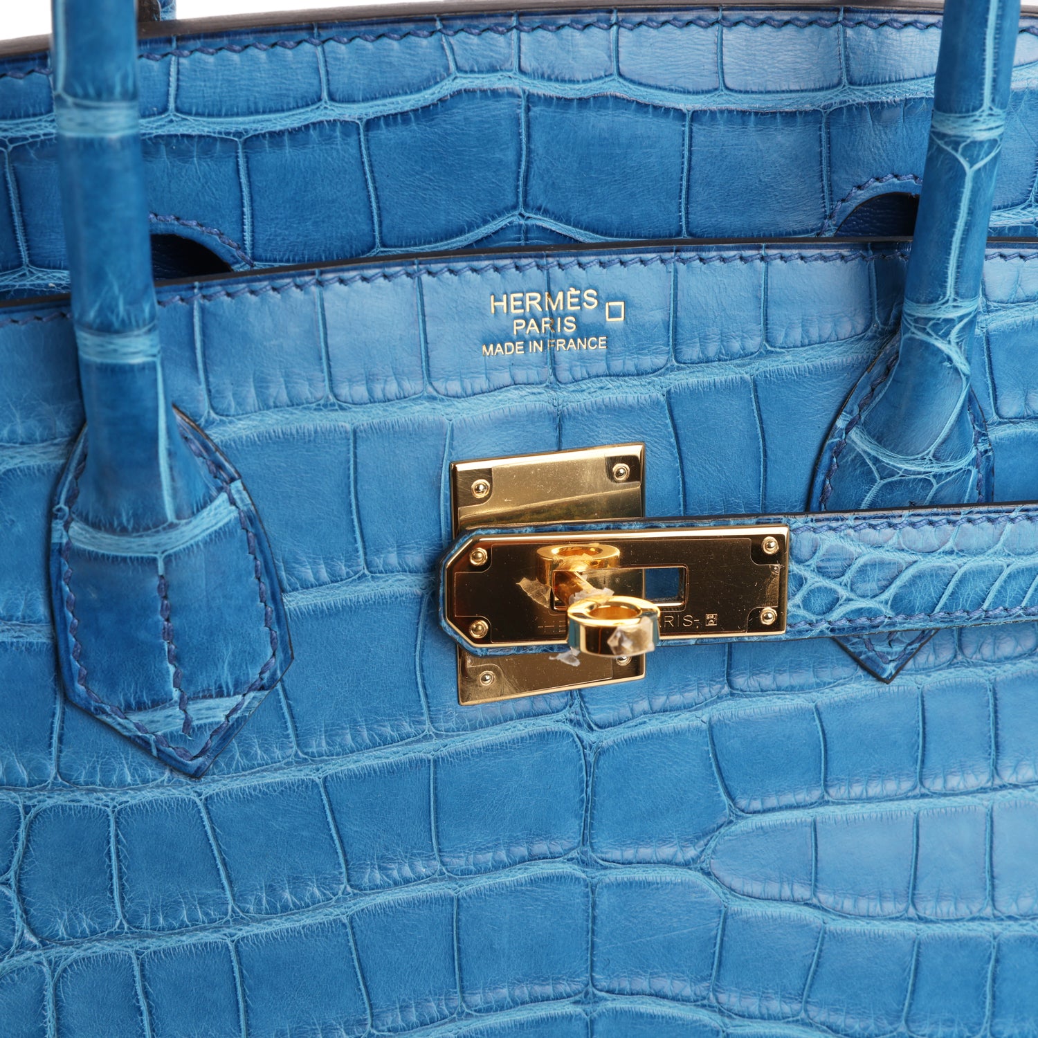 Birkin 30 Bleu Mykonos Matte Alligator Gold Hardware Bag