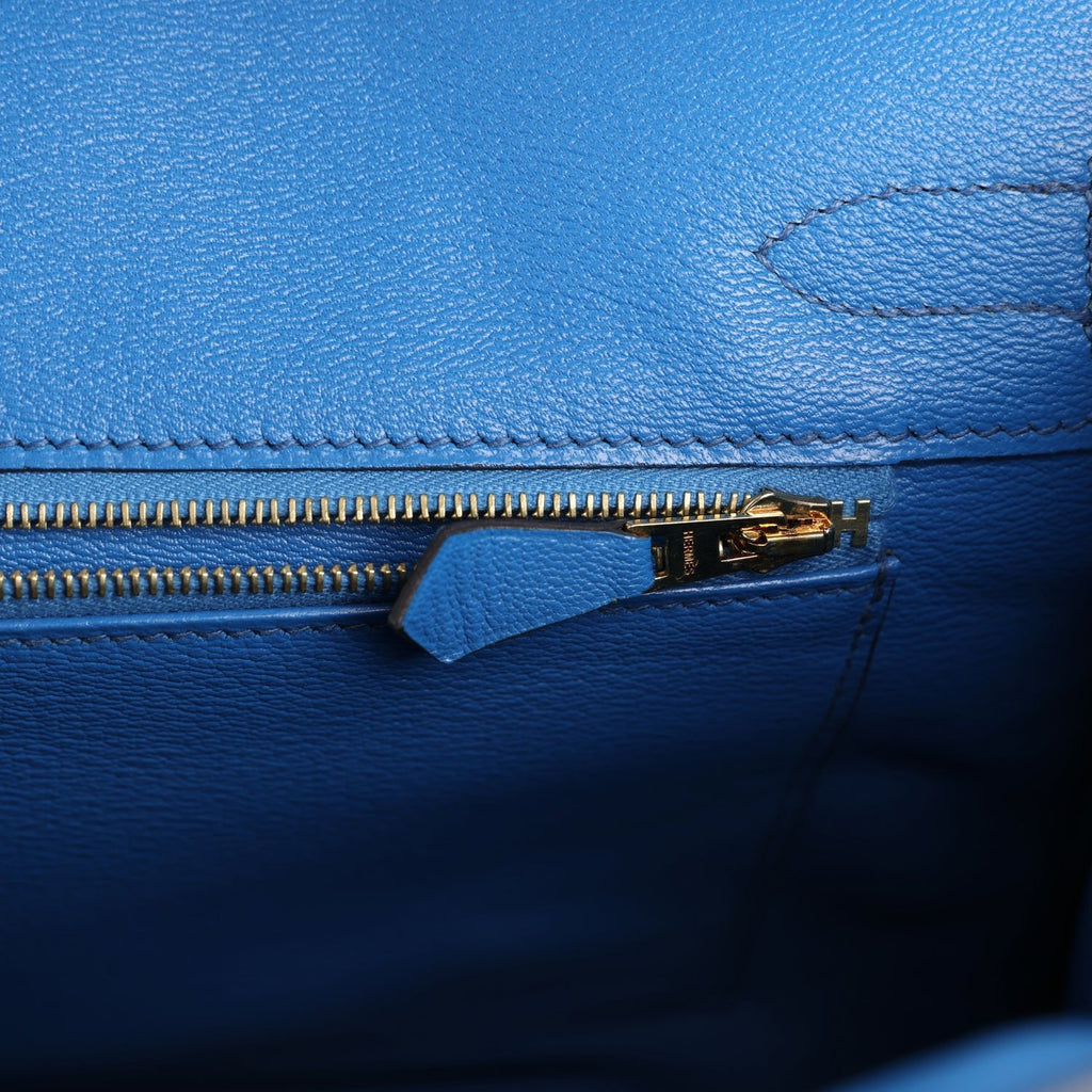 Birkin 30 Bleu Mykonos Matte Alligator Gold Hardware Bag