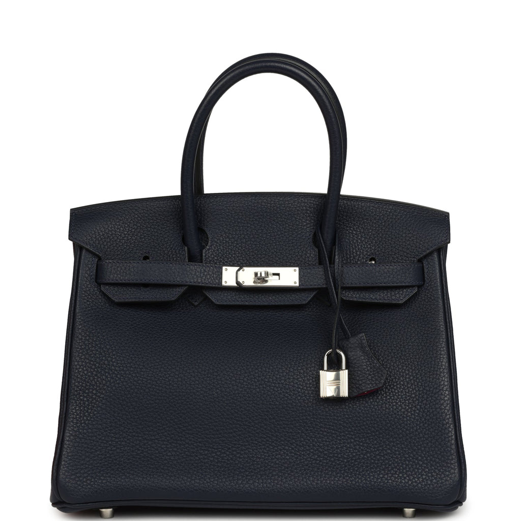 Birkin 30 Bleu Nuit Verso Togo Palladium Hardware Bag