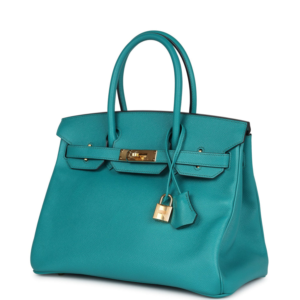 Birkin 30 Bleu Paon Epsom Gold Hardware Bag
