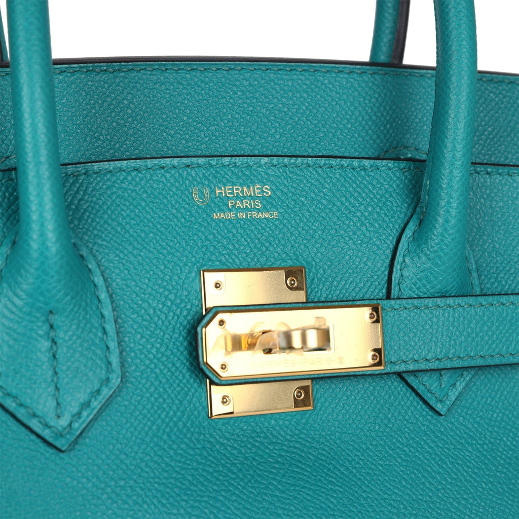 Birkin 30 Bleu Paon Epsom Gold Hardware Bag