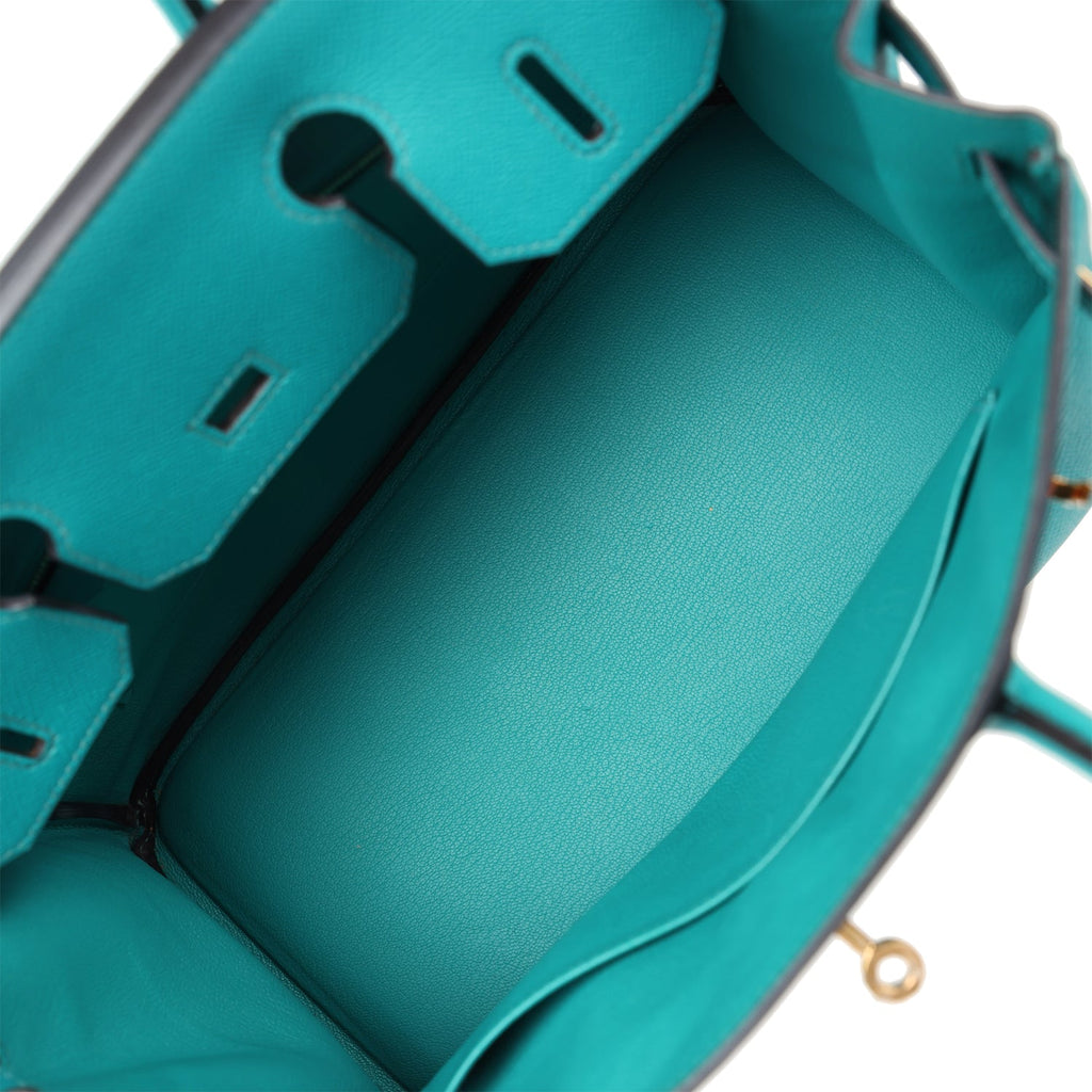 Birkin 30 Bleu Paon Epsom Gold Hardware Bag