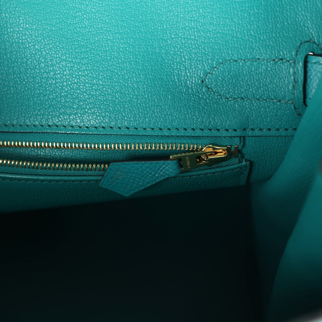 Birkin 30 Bleu Paon Epsom Gold Hardware Bag