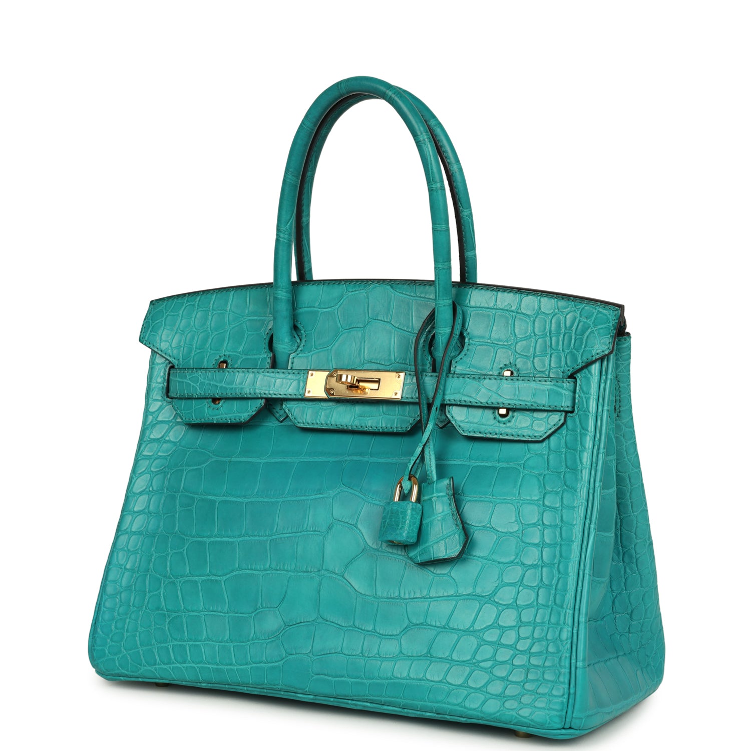 Birkin 30 Bleu Paon Matte Alligator Gold Hardware Bag