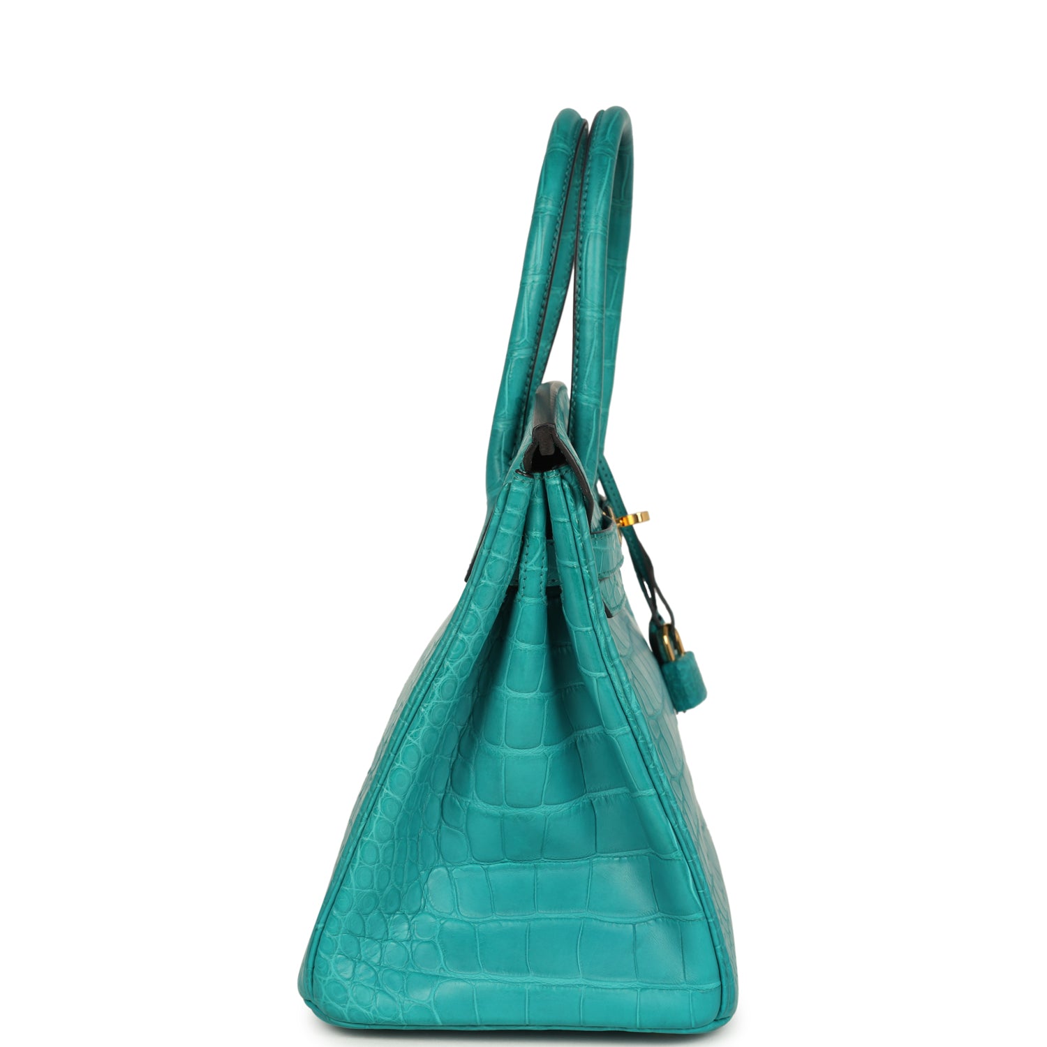 Birkin 30 Bleu Paon Matte Alligator Gold Hardware Bag