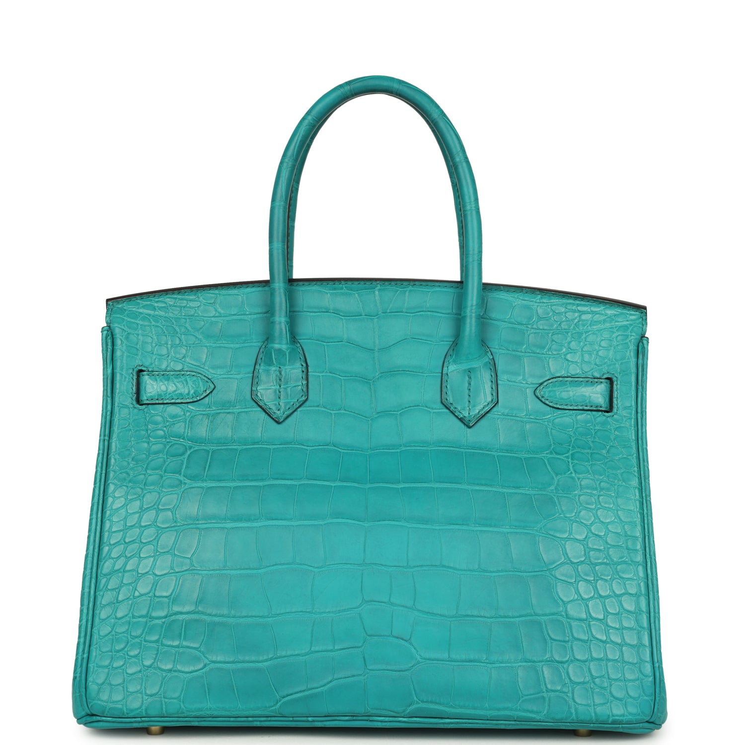 Birkin 30 Bleu Paon Matte Alligator Gold Hardware Bag