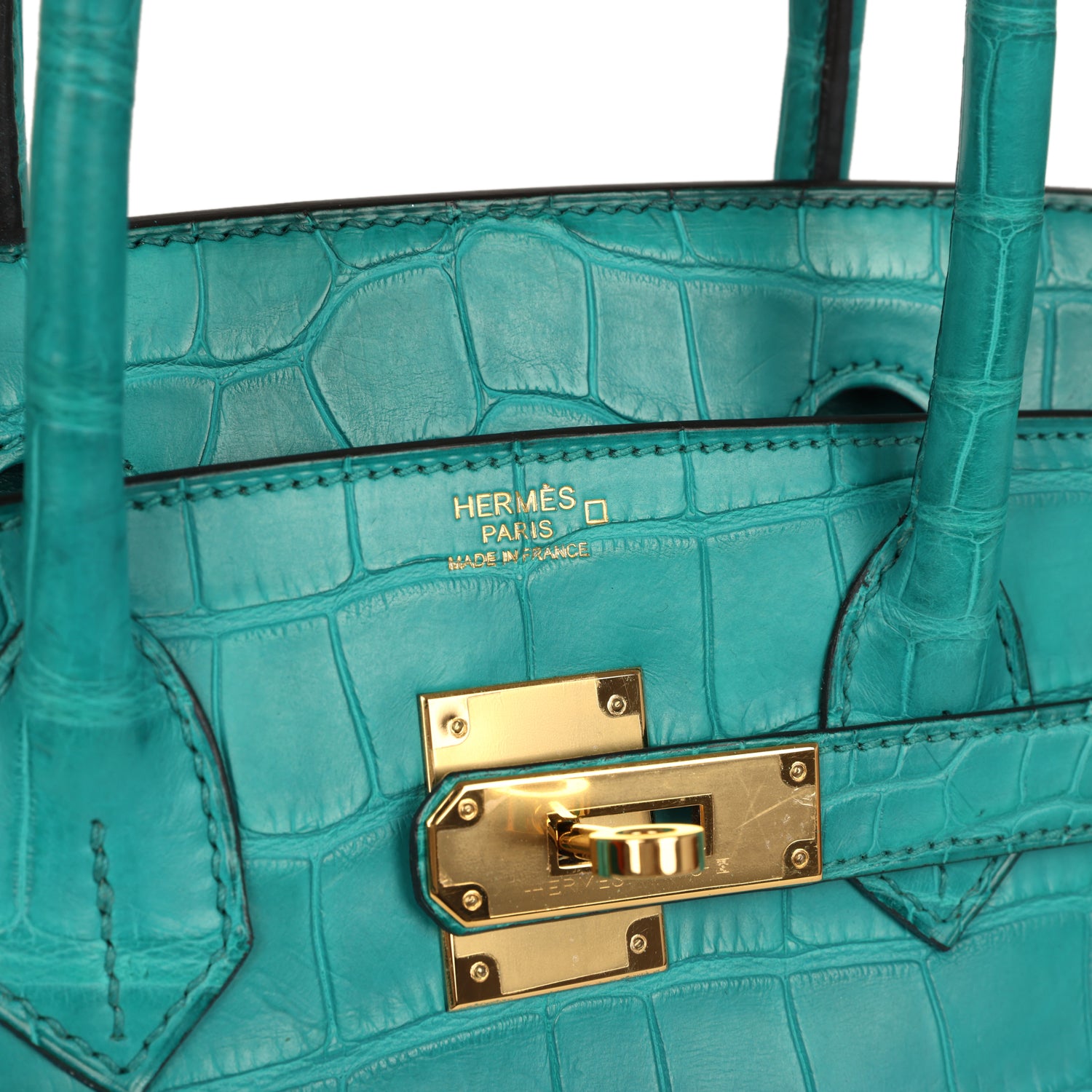 Birkin 30 Bleu Paon Matte Alligator Gold Hardware Bag