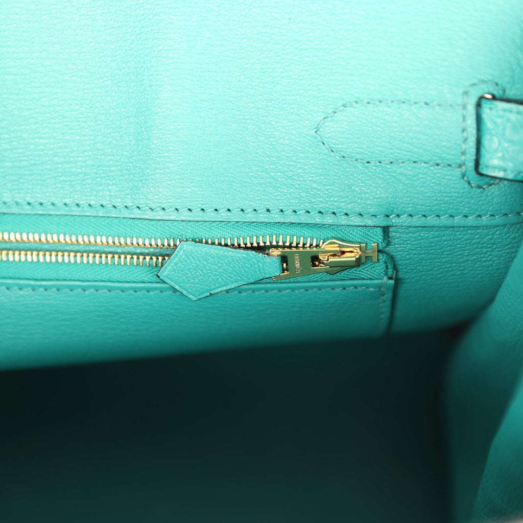 Birkin 30 Bleu Paon Matte Alligator Gold Hardware Bag