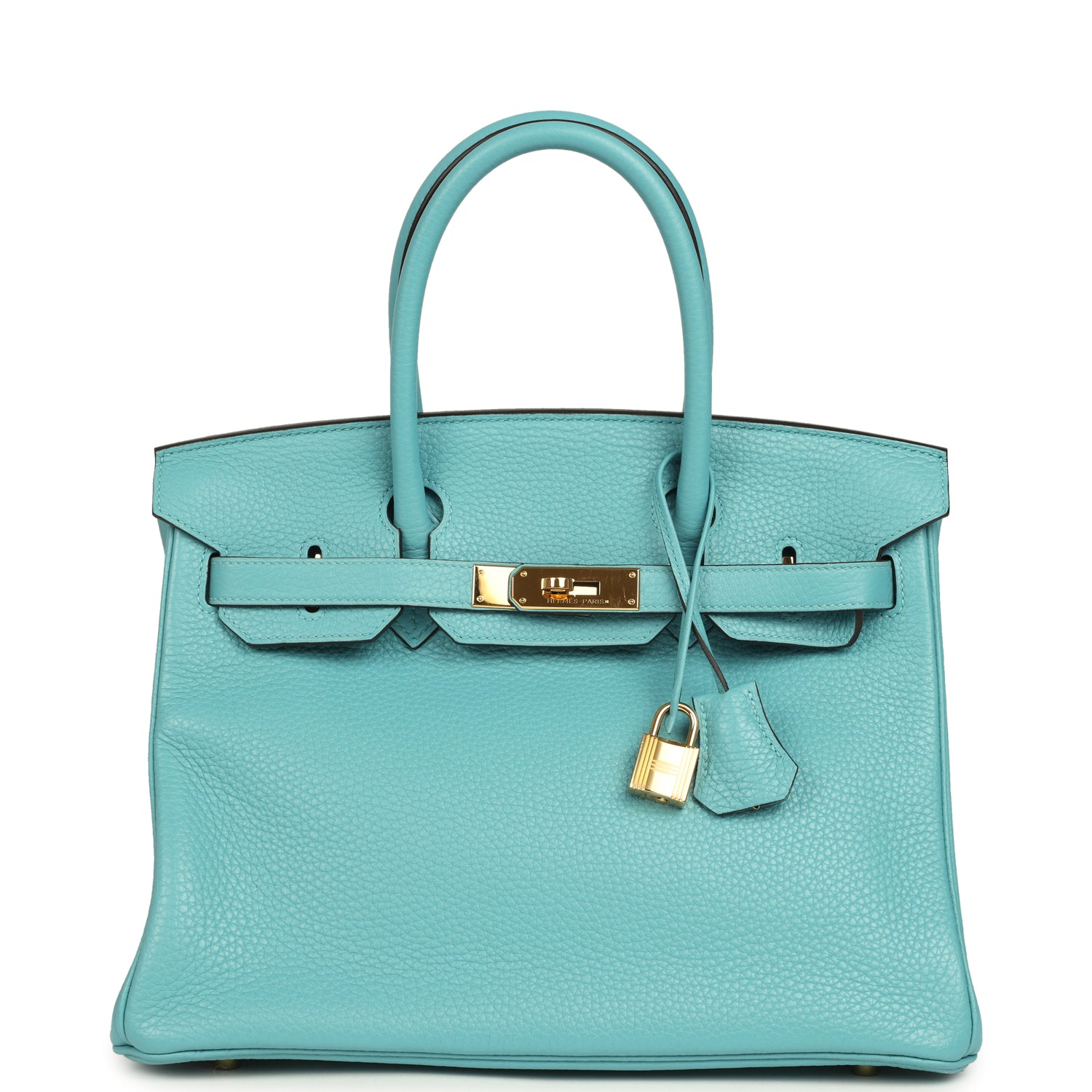 Birkin 30 Bleu Saint-Cyr Clemence Gold Hardware Bag