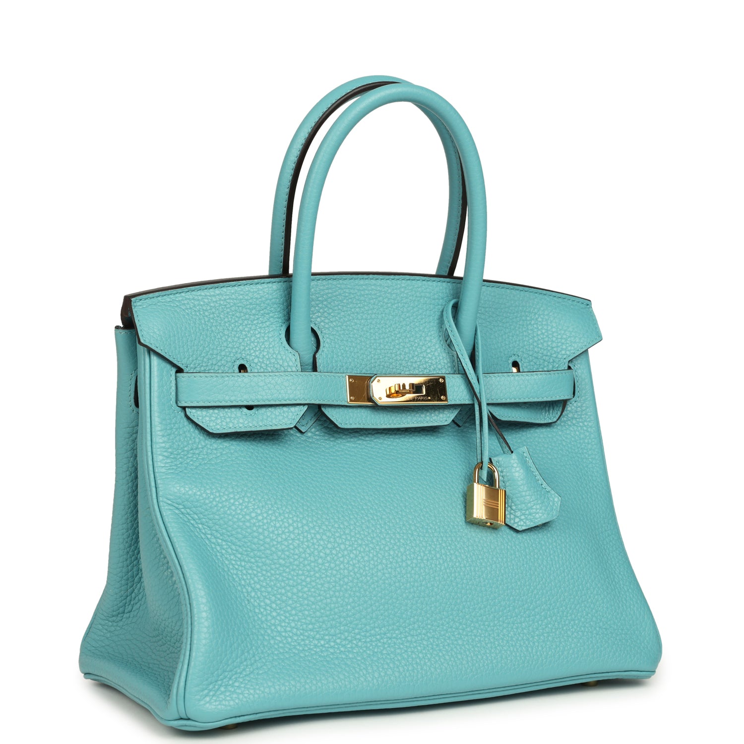 Birkin 30 Bleu Saint-Cyr Clemence Gold Hardware Bag
