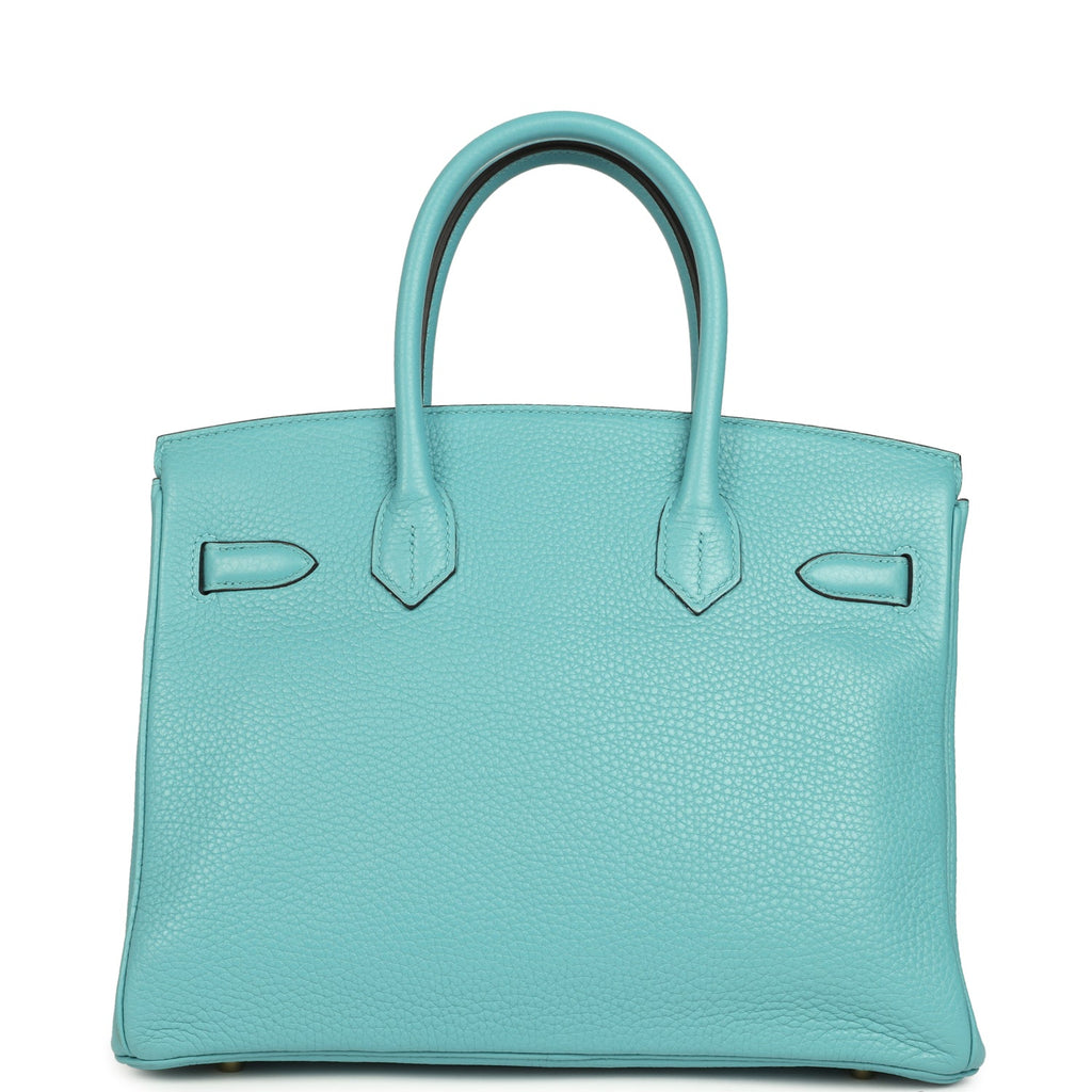 Birkin 30 Bleu Saint-Cyr Clemence Gold Hardware Bag