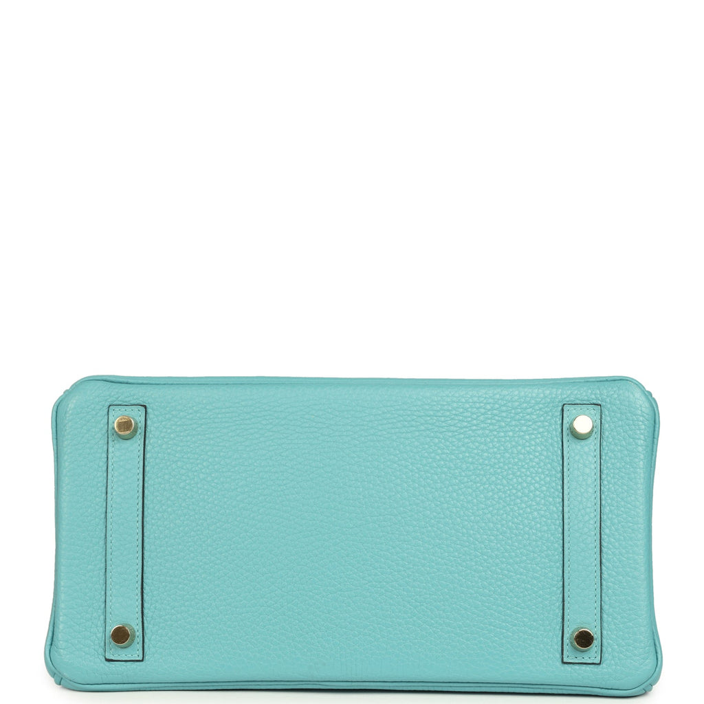 Birkin 30 Bleu Saint-Cyr Clemence Gold Hardware Bag