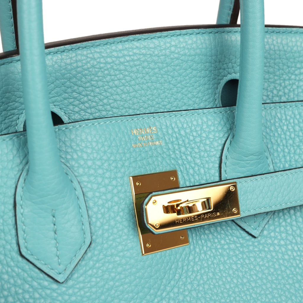 Birkin 30 Bleu Saint-Cyr Clemence Gold Hardware Bag