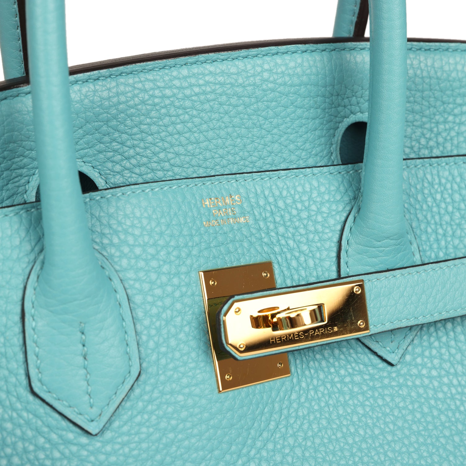 Birkin 30 Bleu Saint-Cyr Clemence Gold Hardware Bag