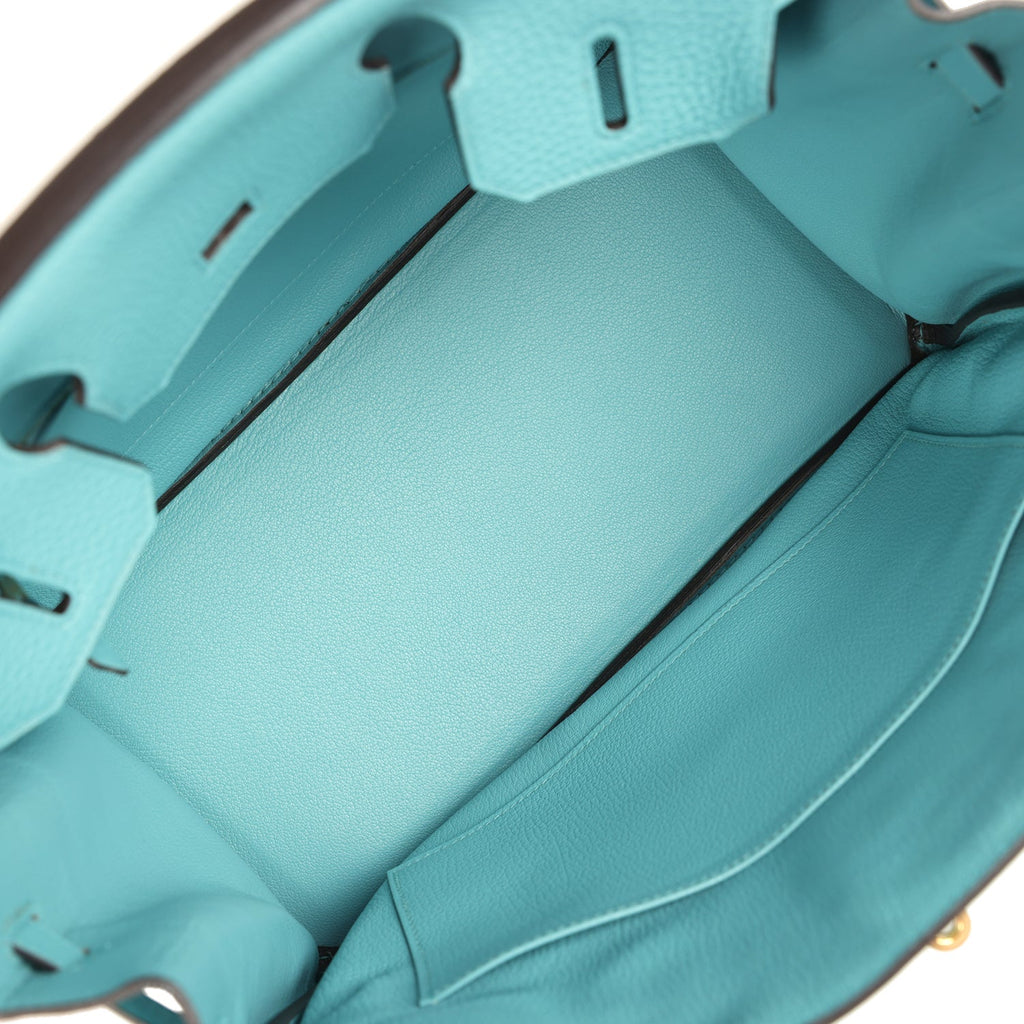 Birkin 30 Bleu Saint-Cyr Clemence Gold Hardware Bag
