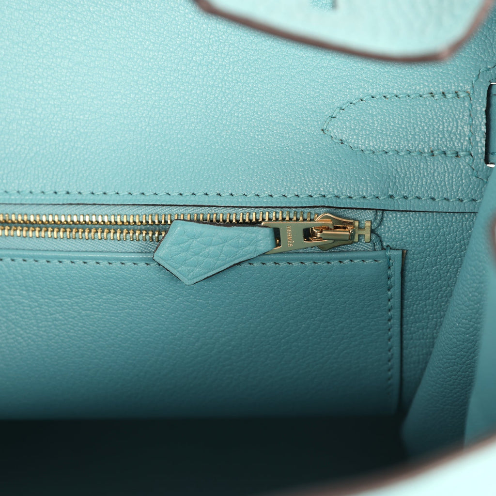 Birkin 30 Bleu Saint-Cyr Clemence Gold Hardware Bag