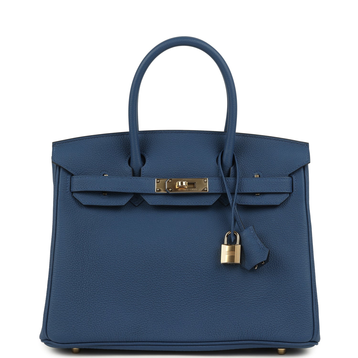 Birkin 30 Bleu Tie Togo Permabrass Hardware Bag