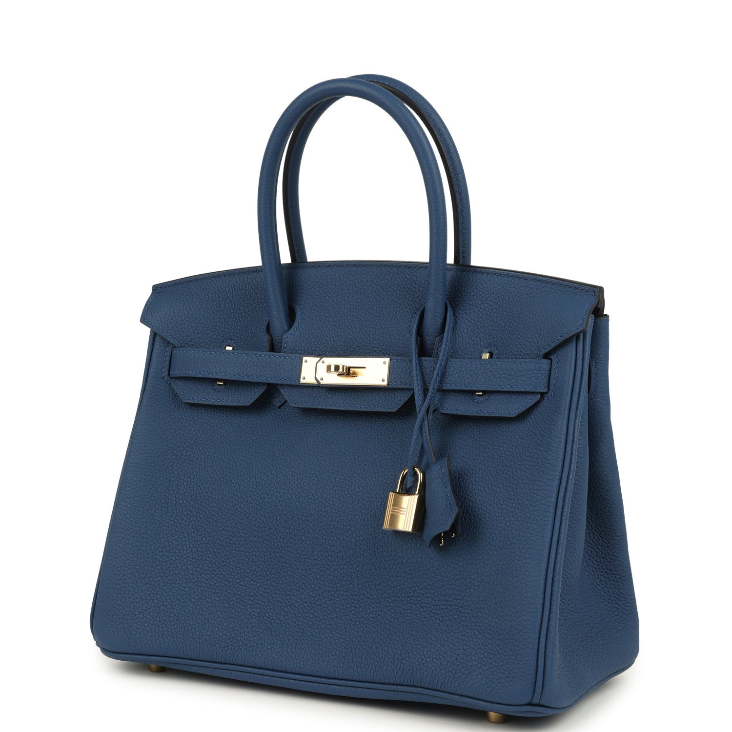 Birkin 30 Bleu Tie Togo Permabrass Hardware Bag