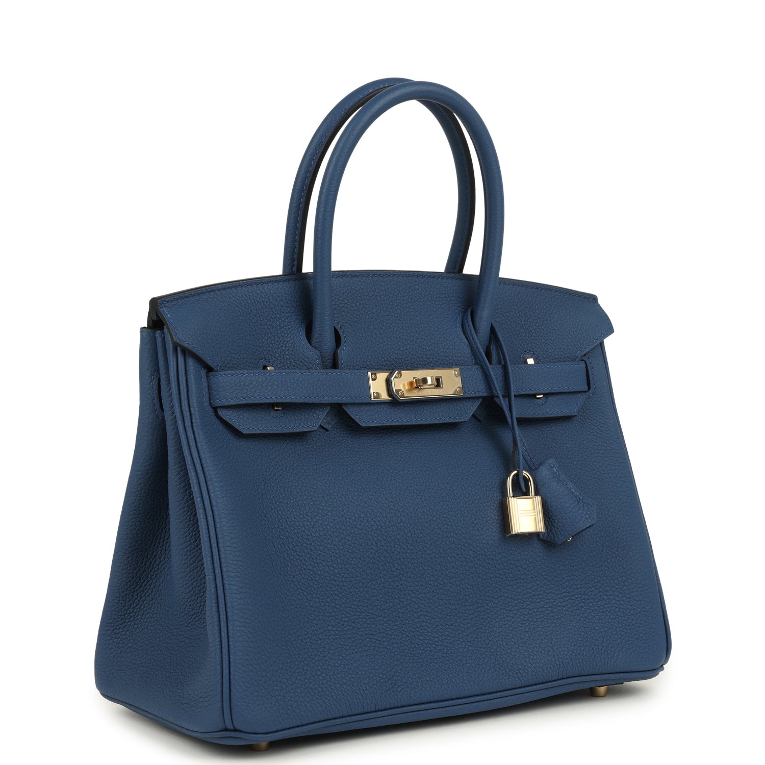 Birkin 30 Bleu Tie Togo Permabrass Hardware Bag