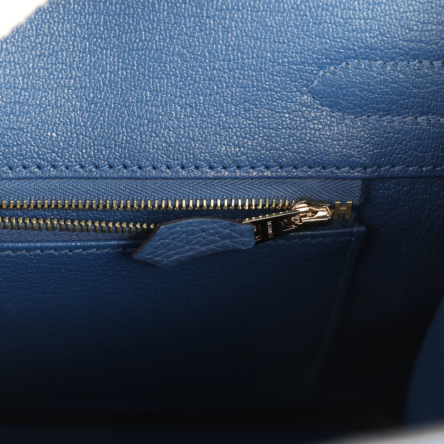 Birkin 30 Bleu Tie Togo Permabrass Hardware Bag