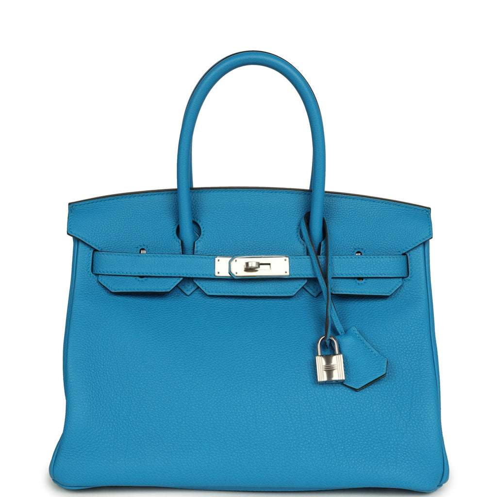 Birkin 30 Bleu Zanzibar Verso Togo Palladium Hardware Bag