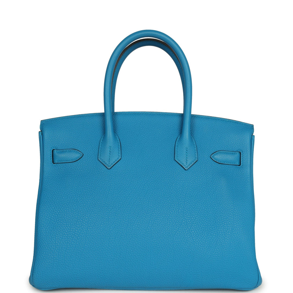 Birkin 30 Bleu Zanzibar Verso Togo Palladium Hardware Bag