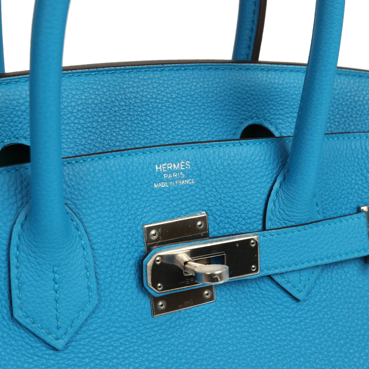 Birkin 30 Bleu Zanzibar Verso Togo Palladium Hardware Bag