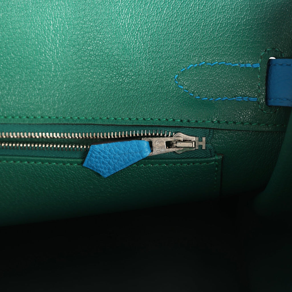 Birkin 30 Bleu Zanzibar Verso Togo Palladium Hardware Bag