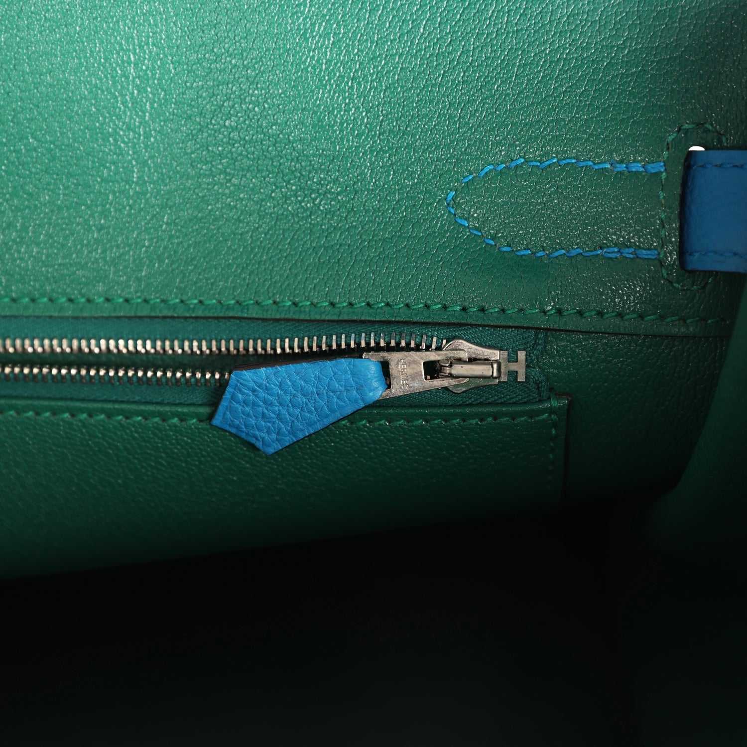 Birkin 30 Bleu Zanzibar Verso Togo Palladium Hardware Bag