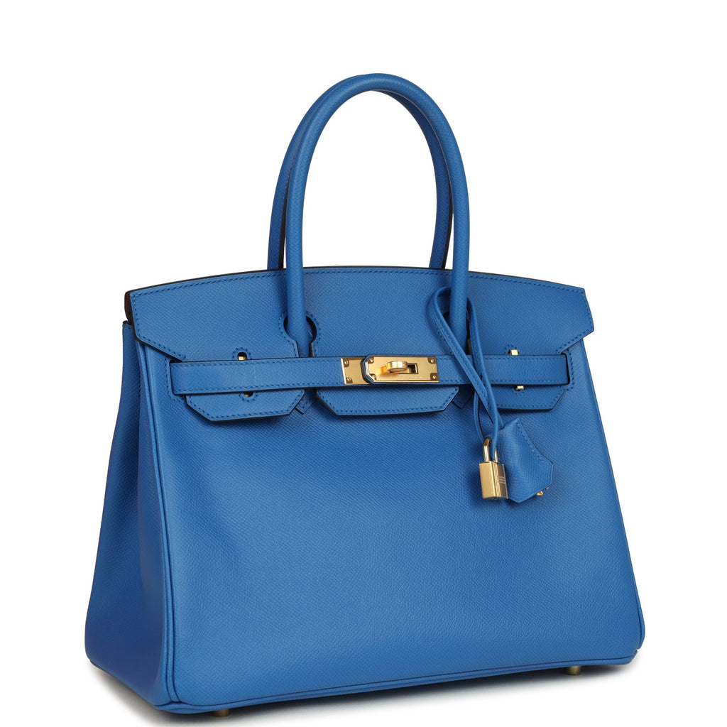 Birkin 30 Bleu Zellige Epsom Gold Hardware Bag
