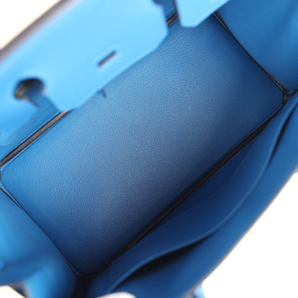 Birkin 30 Bleu Zellige Epsom Gold Hardware Bag