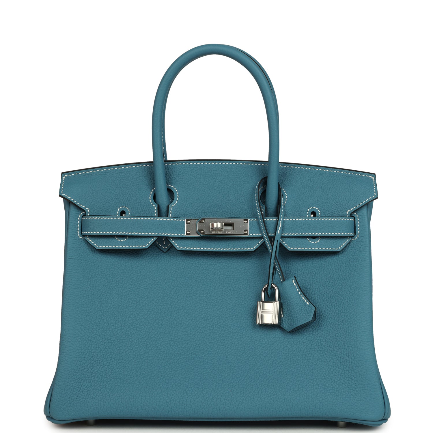 Birkin 30 Blue Jean Togo Palladium Hardware Bag