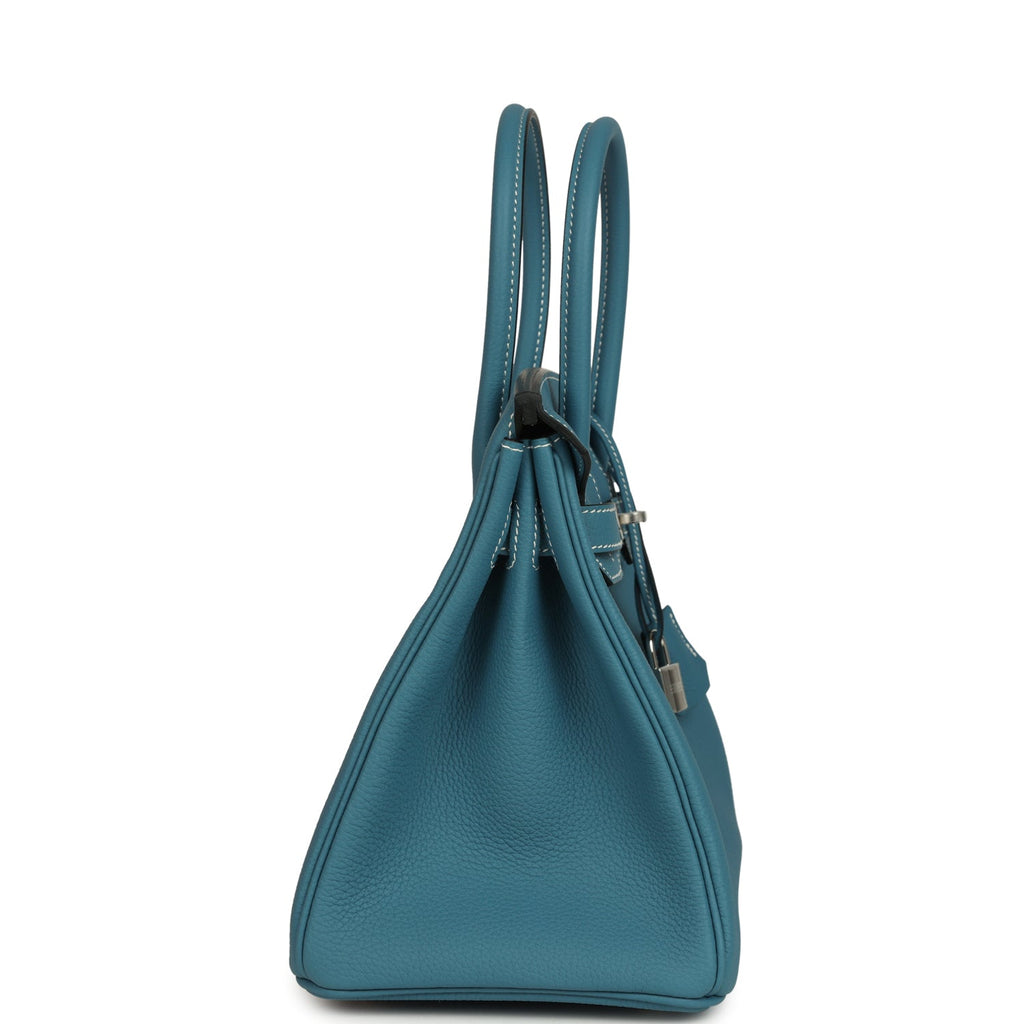 Birkin 30 Blue Jean Togo Palladium Hardware Bag