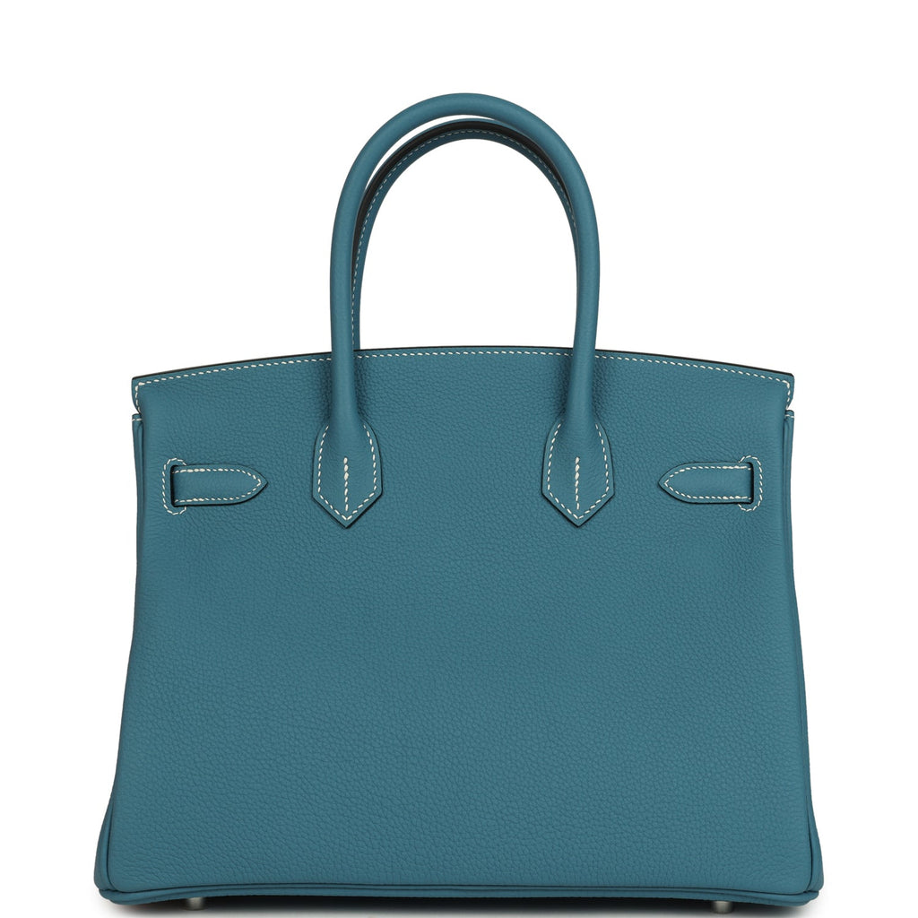 Birkin 30 Blue Jean Togo Palladium Hardware Bag