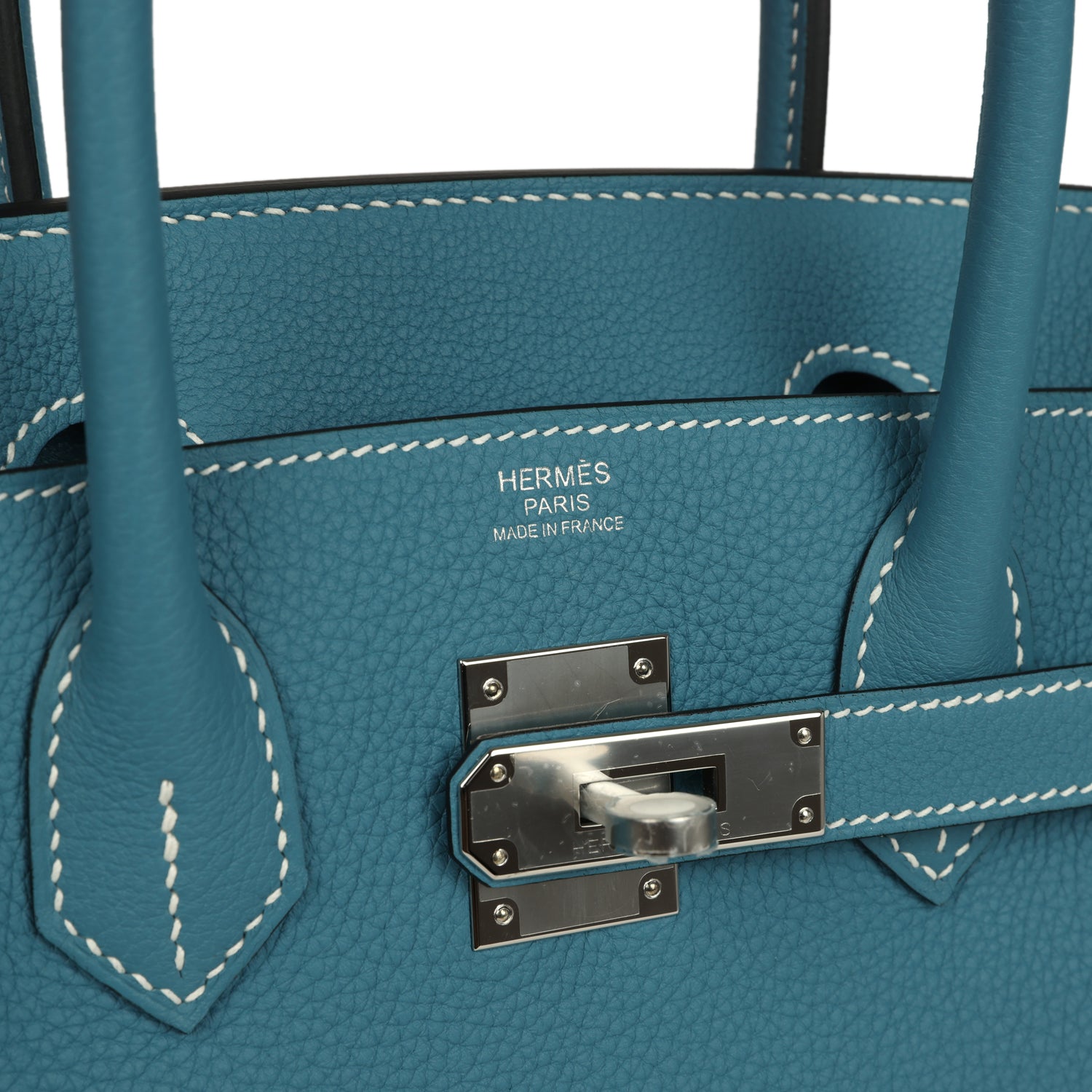 Birkin 30 Blue Jean Togo Palladium Hardware Bag